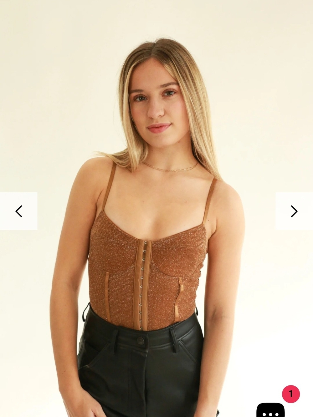Free People Copper Shimmer Bodysuit - Picture 5 of 6